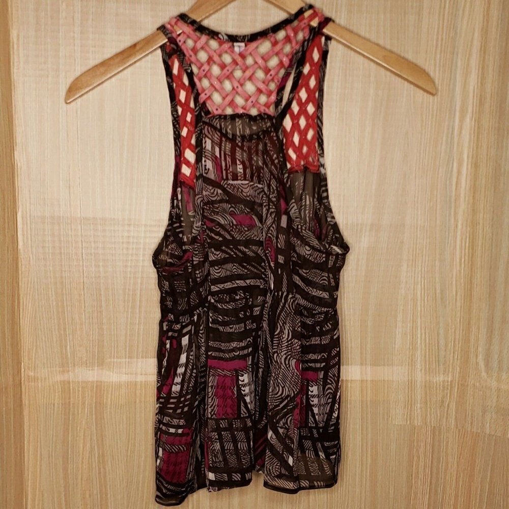 Free People Women's Semi Sheer Razorback Tank Top. - Picture 2 of 6